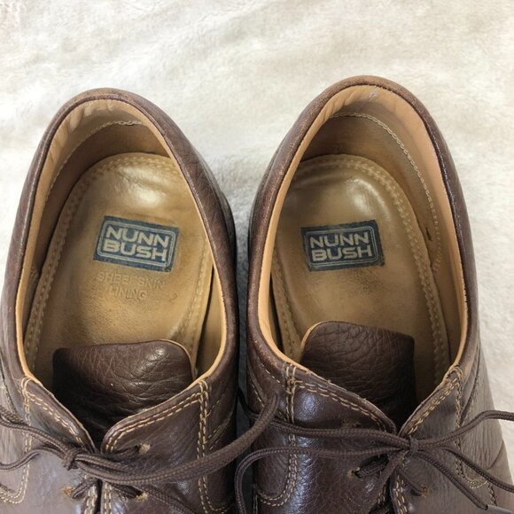 Nunn Bush Men's Leather Lace Up Brown Oxford Loafers Size 9 - Picture 9 of 16